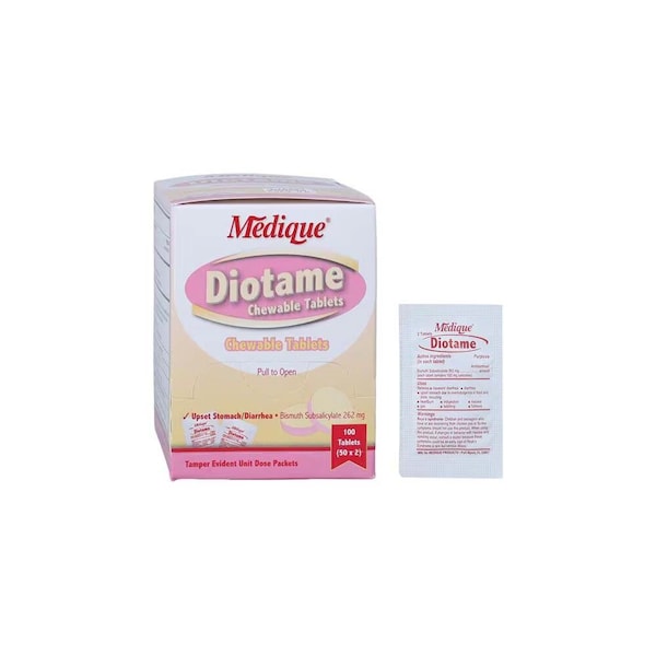 Medique Diotame Antacid/Antidiarrhea Tablets, 262mg, 100PK 47682021033 - main