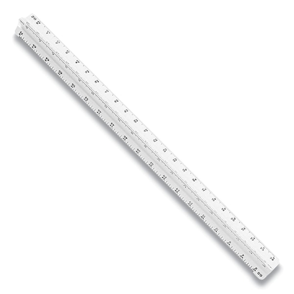 Staedtler Triangular Scale Plastic Architects Ruler, 12in Long, Plastic, White 987 19-31BK - main