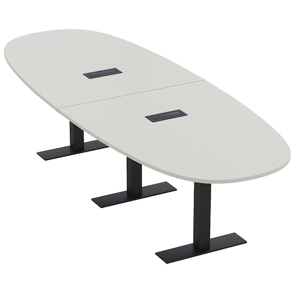 Skutchi Designs 10ft Boval Conference Table With Power | Harmony Series | 10 Person Meeting Room Table HAR-BOVL-48X120-T.BK-U779-EBLK - main