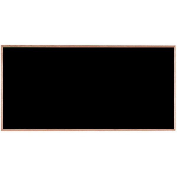 Aarco Porcelain on Steel Chalk Board, Black Porcelain on Steel Chalk Board w/ a Red Oak Frame, 48''Hx96''W OS4896B - main