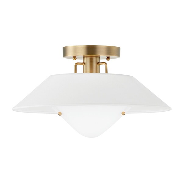 Troy Lighting Otto 1 Light Flush Mount 16 In. Patina Brass C8416-PBR - main