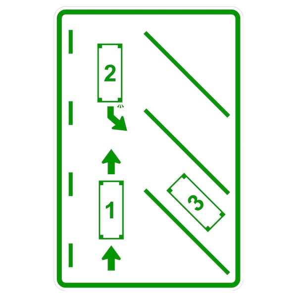 Sign Solutions Usa Parking Sign, 24 in W, Aluminum Sign, White DCS06DWT2436CUS00077 - main