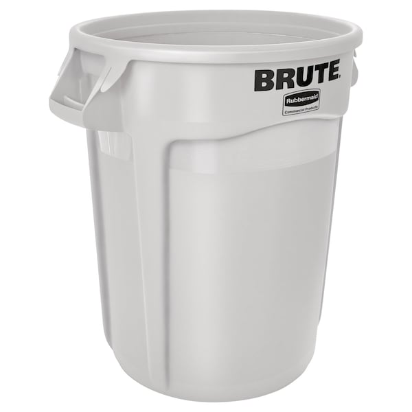 Rubbermaid Commercial BRUTE 32 gal Round Heavy Duty Plastic Can, White, None, Plastic, Not Applicable FG263200WHT - main