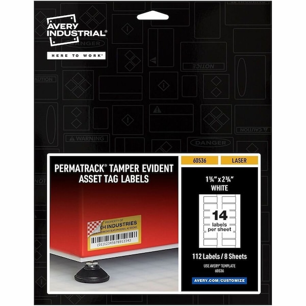 Avery PermaTrack Tamper-Evident Asset T, PK112 60536 - main