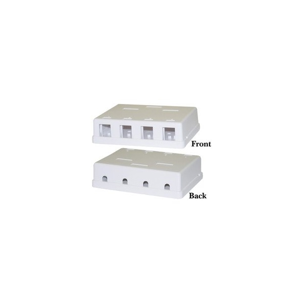 Swe-Tech 3C Blank Surface Mount Box for Keystones, 4 Port, White FWT300-3144E - main