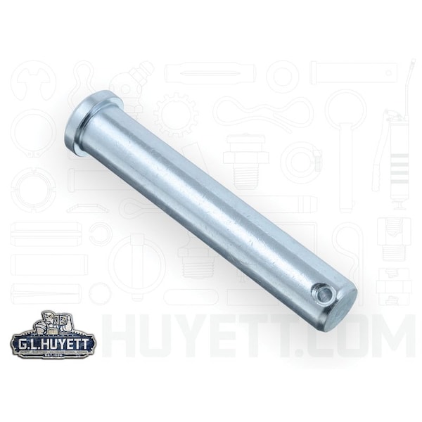 Huyett Clevis Pin, Zinc Plated, 0.625 in Dia x 3.266 in Overall L x 3.500 in Shank L x 0.156 in Hole Dia CLPZ-0625-3500 - main