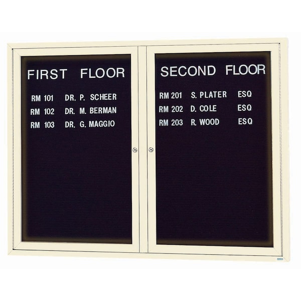 Aarco Illuminated Outdoor Enclosed Directory w/ Al Frame, Powder Coated Ivory, 48''Hx60''W OADC4860IIV - main