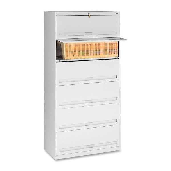 Tennsco 36" W 6 Drawer Lateral File Cabinet, Light Gray, Letter/Legal FS361LLGY - main
