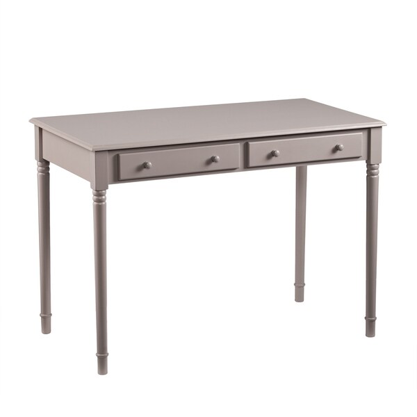 Homeroots 43" Gray Solid Wood Writing Desk With Two Drawers 402016 - main