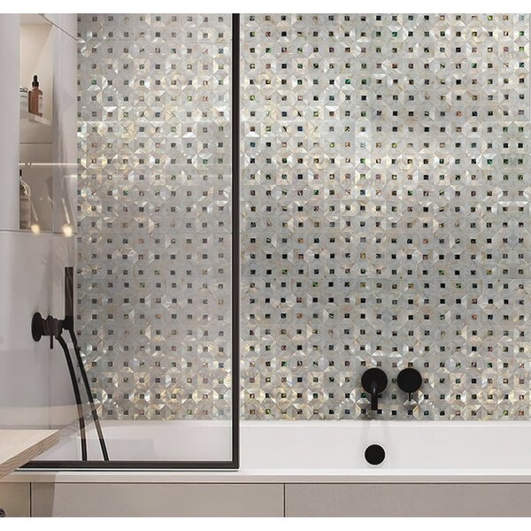 Apollo Tile White 12.1 in x 12.1 in Shell Polished Floor and Wall Mosaic Tile 20.33 sqft/case, 20PK APLJWS8803A - main