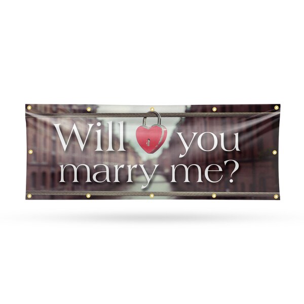 Signmission Will You Marry Me, 48 Inch x 120 Inch, Vinyl Banner B-120-30943 - main