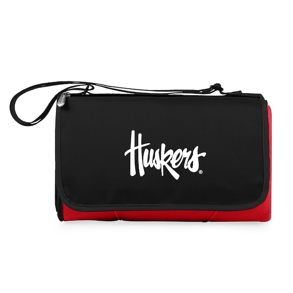 Picnic Time Family Of Brands NCAA Nebraska Cornhuskers Blanket Tote Outdoor Picnic BlanketRed with Black Flap 820-00-100-404-0 - main