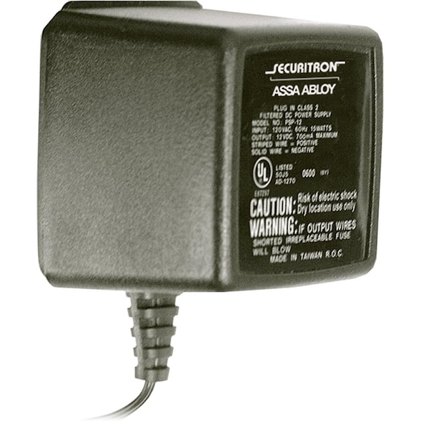 Securitron Power Supply, 12vdc Plug-in, Black PSP-12 - main