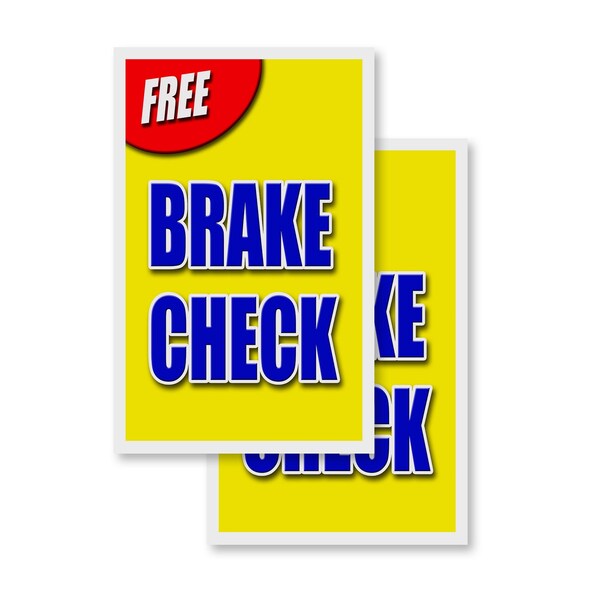 Signmission Free Brake Check, Vinyl Decals Only 24 Inch x 36 Inch, Vinyl Decal, 2PK DSB-2436-2PACK-Free Brake Check - main