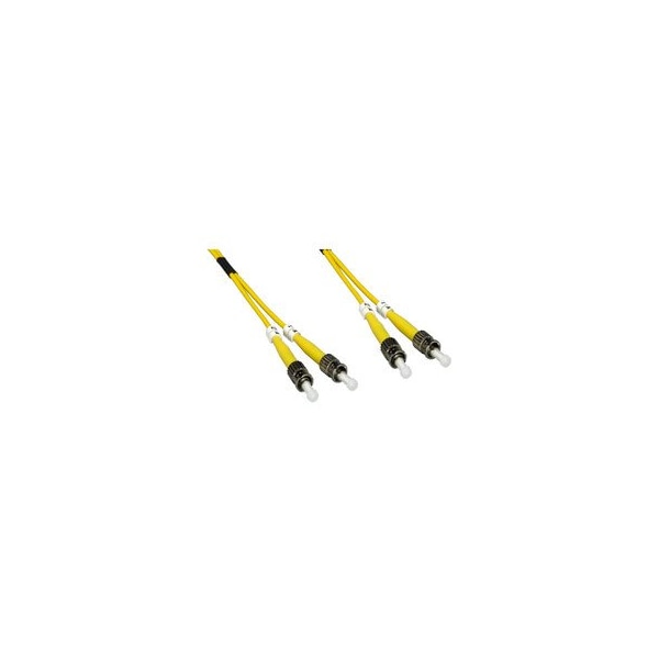 Cable Wholesale ST/UPC OS2 Duplex 2.0mm Fiber Optic Patch Cord, OFNR, Singlemode 9/125, Yellow Jacket, 7M (22.9 STST-01207 - main