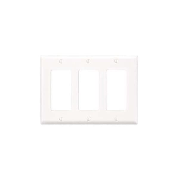 Leviton Decora Wallplate, Standard Size, Gang 3, Gray 80411-GY - main