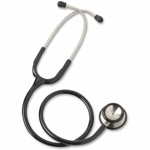 Medline MDS92260 Elite Stainless Steel Adult Stethoscope, 22" Tube Length, Black MDS92260 - main