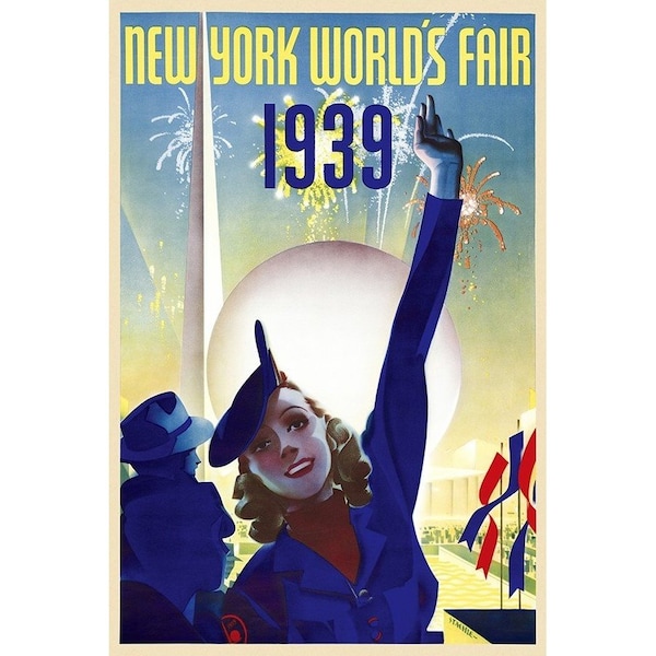 Homeroots New York 1939 World's Fair Vintage Travel Unframed Print Wall Art 394372 - main