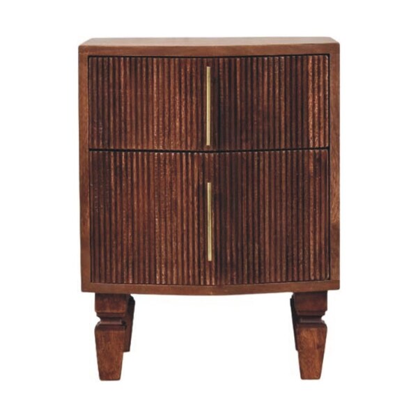 Homeroots 22" Brown Solid Wood Two Drawer Nightstand 701723 - main