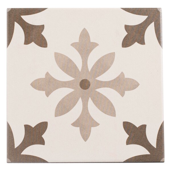 Andova Tiles Istanelle Haj Grey 8-in. Encaustic Matte Porcelain Wall & Floor Tile (8.17 Square Feet Per Box) ANDIST1122 - main