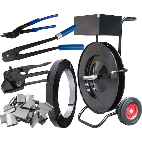 Encore Packaging Steel Heavy Duty Strapping Kit for 5/8", Pusher Seals for Round Loads S58KP4-03 - main