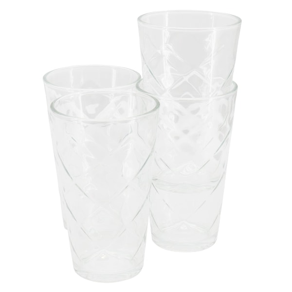 Gibson Home Lattice 4 Piece 16 Ounce Glass Tumbler Set 141407.04 - main