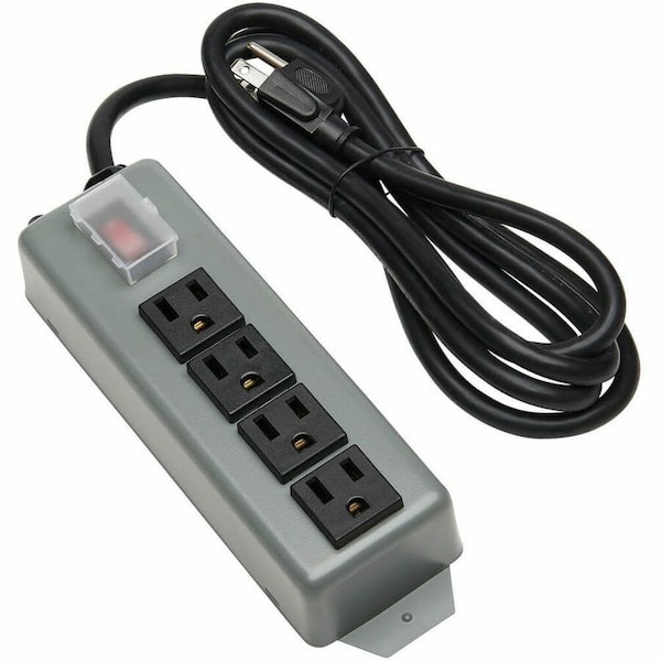 Tripp Lite Power Strip, Industrial, 5-15R, 5-15P, 6 ft., Gray UL603CB-6 - main