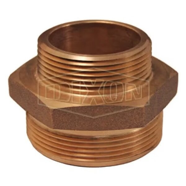 Dixon The Right Connection Domestic Double Increaser Hex Nipple, 4 x 4-1/2 in, MNPT x MNST, Cast Brass, Do DMH4045F-D - main