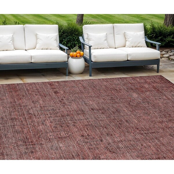 Homeroots 10' X 14' Orange And Copper Southwestern Washable Indoor Outdoor Area Rug 587079 - main