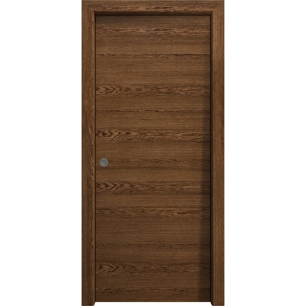 Sartodoors Sliding Pocket Door 18 x 84 inches, Ego 5000 Cognac Oak Veneer, Kit Rail Hardware, Solid Wood Int EGO5000PD-DKO-18 - main