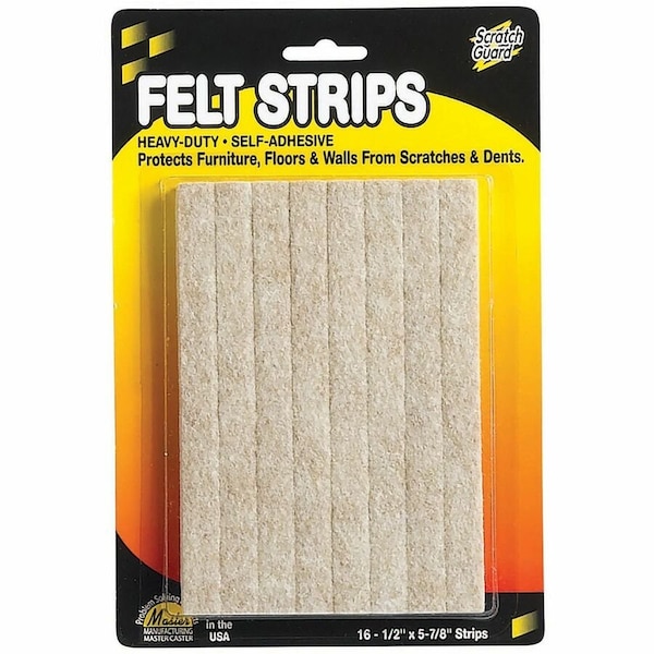 Scratch Guard Master Mfg Co reg Felt Strips, Selfadhesive, Beige MAS88495 - main