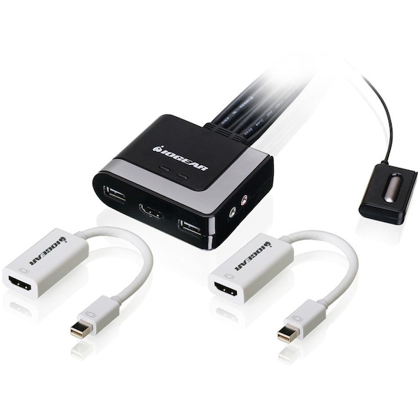 Iogear 2-Port HD Cable KVM with MiniDisplayPort Adapters Bundle GCS62HMDPKIT - main