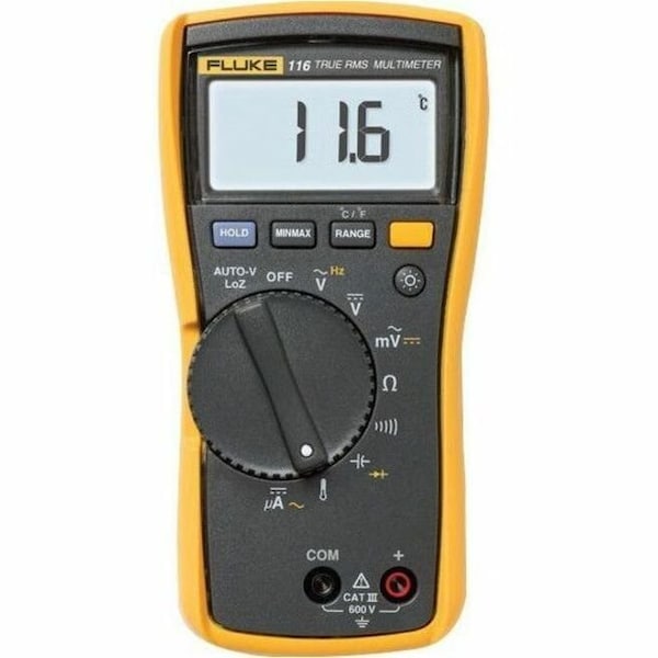 Fluke Digital Multimeter, 600 V Max DC, 0 V Max AC, TRMS, 6,000 Instrument Counts, LCD FLUKE-116 - main