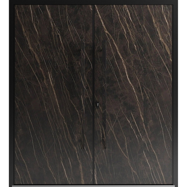 Vdomdoors Aluminum Double Doors Dekton 0118 Natural Noir Entry Door Painted (W72xH96) Left hand Outswing DEKTON0118DEXD-NOIR-W72xH96-LH-O - main