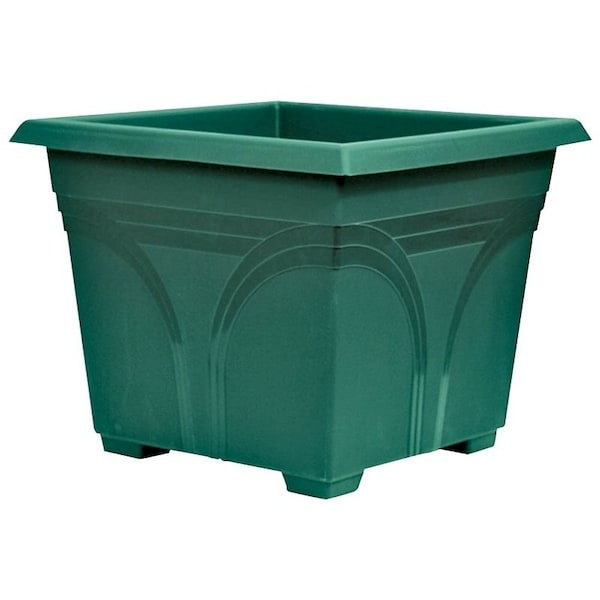 Southern Patio Medallion Deck Planter, Plastic, Olive Green, Neutral DP1510OG - main