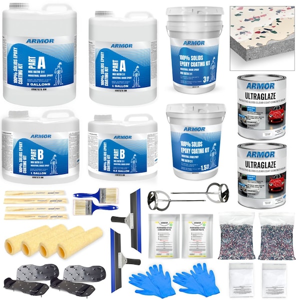 Armorpoxy 32 Pc - Epoxy Floor Kit - 2-Layer - 900 Sq Ft - Desert Tan 110005 - main