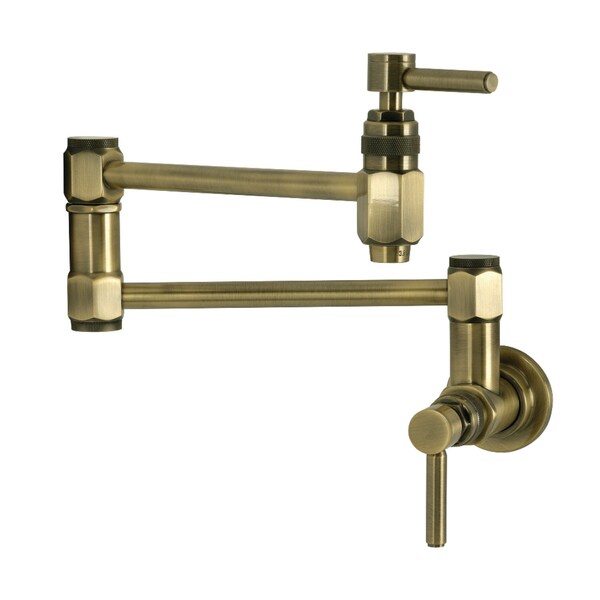 Kingston Brass Wall Mount Pot Filler Faucet, Antique Brass KS5103DL - main
