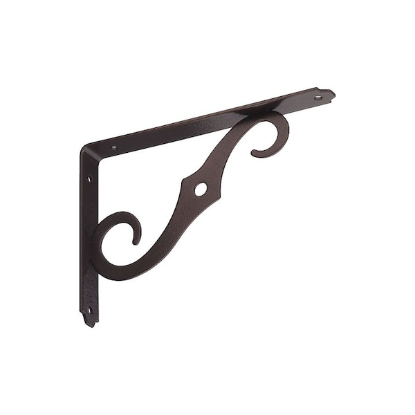 National Hardware 152BC Shelf Bracket, 80 lb, 8 in L, 0.94 in H, Steel, Antique Bronze N229-435 - main