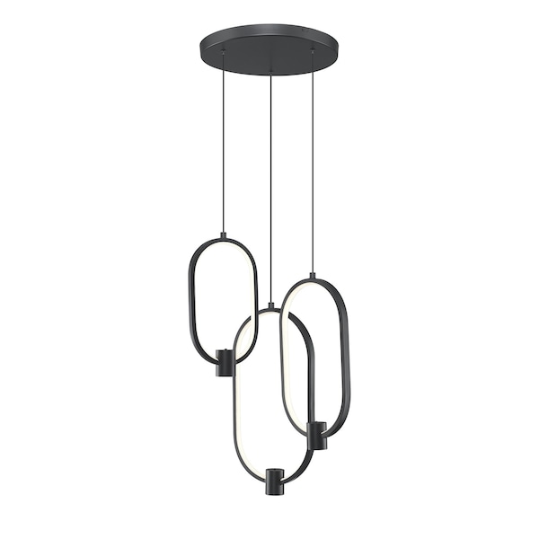 Z-Lite Saros Matte Black 3 Light Chandelier 4101-3MB-LED - main
