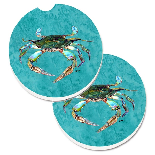 Carolines Treasures Crab Set of 2 Cup Holder Car Coaster 8657CARC - main