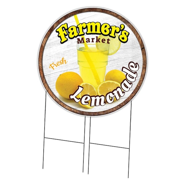 Signmission Farmers Market Lemonade Double Sided Corrugated Plastic Circle Yard Sign, C-36-CIR-DS-WS-Lemonade C-36-CIR-DS-WS-Lemonade - main