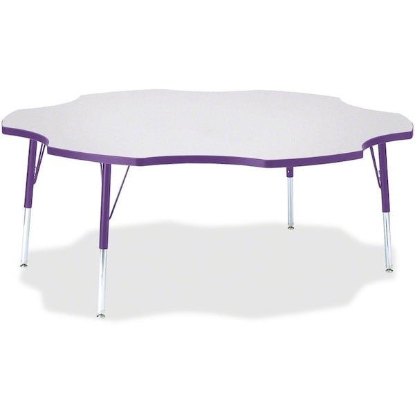 Jonti-Craft Berries Six Leaf Activity Table, 60 in., E-height, Freckled Gray/Purple/Gray 6458JCE004 - main