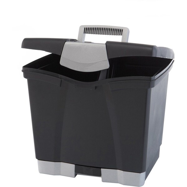 Storex Industries Corporation File Box, Black, Plastic, PK2 STX61523U01C - main