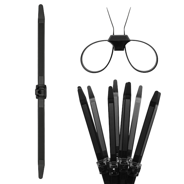 Tr Industrial Contractor Series Dual Loop Impact Resistant Heat Stabilized Cable Ties, 13in, UV Black, 10-Piece TR88430 - main