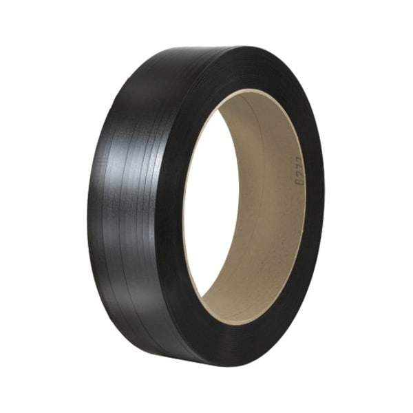 Partners Brand Polypropylene Strapping, Hand Grade, Embossed, 8" x 8" Core, 1/2" x 7200', Black, 1/Coil PSH260 - main