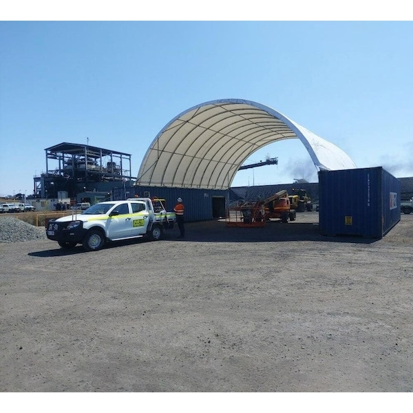 Mytee Products 40ftLx26ftW Shipping Container Canopy Shelter 21 Oz 610 GSM PVC White Cover CSB4026 - main