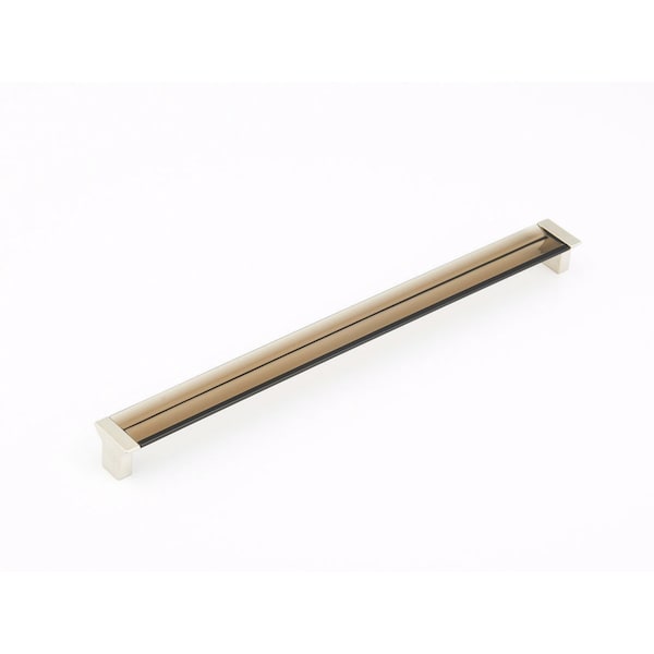 Schaub 12-5/8in Center to Center Positano Smoke Cabinet Pull Satin Nickel Finish 318-15-SM - main