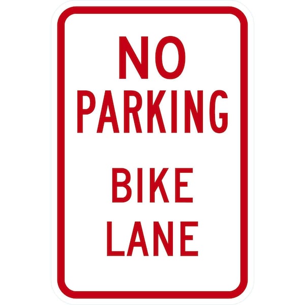 Lyle NO PARKING BIKE LANE, 12x18, Engineer Grade, White G-3800-EG_12x18 - main