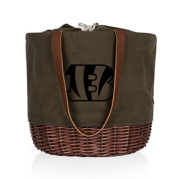 Picnic Time Family Of Brands NFL Cincinnati Bengals - Coronado Canvas and Willow Basket Tote 203-00-140-074-2 - main
