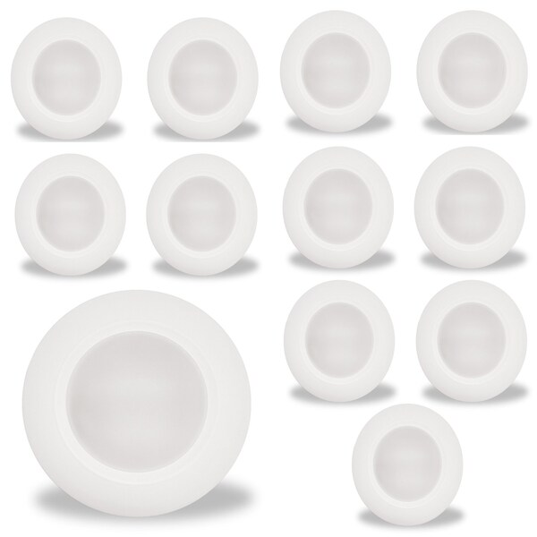 Bulbrite 14WLED 7 ROUND DISC LIGHT 3000K WHITE ALUMINUM, PIGTAIL, 12PK 862899 - main